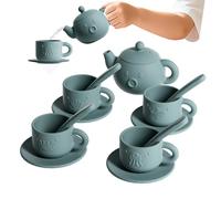 Servizio da tè per bambini, in silicone leggero, compatibile con lavastoviglie, set da tè per bambini 3 anni, per giovani casa, compleanno, asilo e attività di viaggio