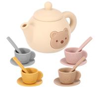 Servizio da tè per bambini, in silicone, per feste di tè, giochi di ruolo, set da tè per bambini, accessorio per la cucina dei bambini, regalo per ragazze e ragazzi dai 3 anni in su