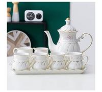 Servizio da Tè Set Da 8 Tazze Tè Teiera Con 6 Caffè Vassoio Britanniche Per La Casa Per Uso Quotidiano(D)