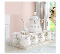 Servizio da Tè Set Da 8 Tazze Tè Teiera Con 6 Caffè Vassoio Britanniche Per La Casa Per Uso Quotidiano(E)