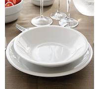 Servizio di 6 Piatti in Porcellana bianca serie Roma Saturnia