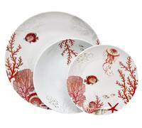 Servizio Di Piatti 18 Pezzi Marittimo REEF Corallo Porcellana EASY LIFE