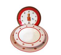 SERVIZIO DI PIATTI 18PZ DECORO NATALIZIO CON SOLDATINO SCHIACCIANOCI IN CERAMICA