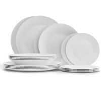 Servizio di Piatti da Tavola 18 Pezzi modello White Moon Colore Bianco