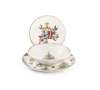 Servizio di Piatti da Tavola in Ceramica Christmas Carol 18 Pezzi