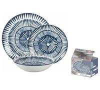 Servizio di Piatti da Tavola in Ceramica Dakota Blue 18 Pezzi