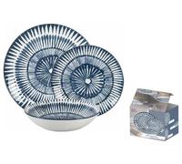 Servizio di Piatti da Tavola in Ceramica Dakota Blue 18 Pezzi