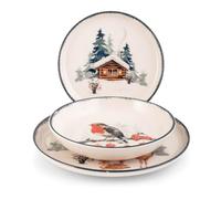 Servizio di Piatti da Tavola in Ceramica Nordic Frosty 18 Pezzi