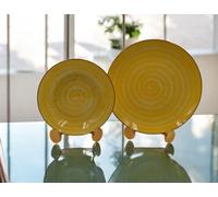 Servizio di Piatti da Tavola in Ceramica Spirale Senape 12 Pezzi
