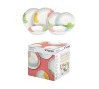 Servizio di Piatti da Tavola in Porcellana Acquarello Madison 18 Pezzi