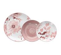 Servizio di Piatti da Tavola in Porcellana Madison Roselyn 18 Pezzi