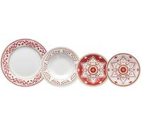 Servizio di Piatti da Tavola in Porcellana Natale Olimpic New Charme 18 Pezzi