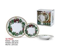 Churchill Servizio Tavola 18 Pezzi Seasons Greetings in Earthenware Decoro Natale - ceramica 3233600