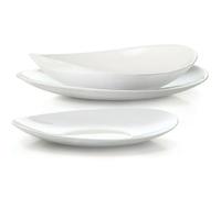 Servizio di Piatti ovale bianco da tavola per 6 persone 18 pezzi antiurto vetro