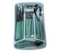 Servizio di Posate 24 Pezzi completo per 6 persone Manici Colorati Ergonomici Ma