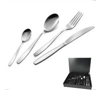 Servizio di posate 24 pezzi in astuccio di legno coltello economico Wind, Acciaio 18/0 Acciaio 18/0 Nichel Free, spessore 2 mm mm cromo