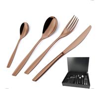 Servizio di posate 24 pezzi in astuccio di legno ELeven PVD Chocolate, Acciaio 18/10 lucido, spessore 2.5 mm, PVD chocolate cromo