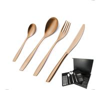 Servizio di posate 75 pezzi in astuccio di legno Eleven rose brunita lucida , Acciaio inox 18/10 (AISI 304), spessore 2,5 mm cromo