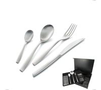 Servizio di posate 75 pezzi in astuccio di legno Eleven Sabbiato, Acciaio 18-10 Sabbiato cromo