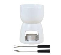 Servizio fonduta per due | Vaso in ceramica da 150 ml con 2 forchette | Melting pot per cioccolato e formaggio | Cena romantica a casa, dessert per ricevimenti di nozze