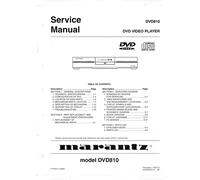 Servizio Manuale di Istruzioni per Marantz DVD 810