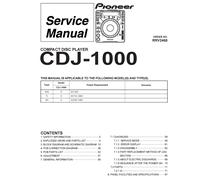 Servizio Manuale di Istruzioni per Pioneer CDJ-1000