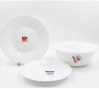 Servizio Piatti 13 Pezzi BORMIOLI ROCCO PRIMA Vetro Opale Bianco RESISTENTE Ita