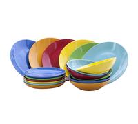 Servizio Piatti 18 Pezzi In Gres Kaleidos Multicolor