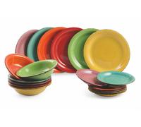 Servizio Piatti 18 Pezzi in Hard Dolomite Multicolor VdE Tivoli 1996 Baita