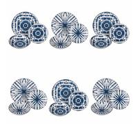 Servizio piatti 18 pezzi Blue In porcellana Finitura lucida 6 posti tavola Il servizio si compone di 6 piatti piani, 6 piatti fondi, 6 piatti frutta blu