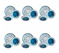 Villa deste Servizio piatti 18 pezzi in porcellana per 6 posti tavola Linea Marechiaro Fantasia 1 - 5918705