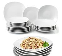 Servizio Di 18 Piatti: Bianchi Squadrati