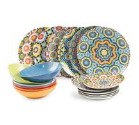 Servizio Piatti 18 Pezzi in Porcellana e Gres Multicolor VdE Tivoli 1996 Marrakech