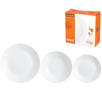 Servizio Piatti 18 Pezzi Luminarc Zelie in Opale Bianco