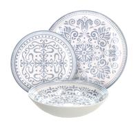Servizio Piatti 18 Pezzi Madison Arabesque Azzurro Porcellana Tognana