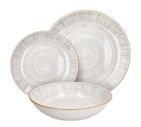 Servizio Piatti 18 Pezzi modello Virtuo Beige Porcellana Tognana