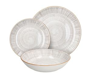 Servizio Piatti 18 Pezzi modello Virtuo Beige Porcellana Tognana