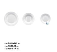 SERVIZIO PIATTI 18 PZ BIANCO PORCELLANA ART.82701