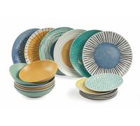 Villa deste Servizio piatti 18 pezzi in porcellana e gres 6 posti tavola diversi Marea Colore Multicolor - 2195378