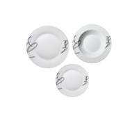 Servizio Piatti 18 Pz Tondi Con Decoro Fiotto In Porcellana