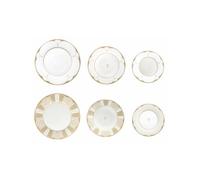 Servizio Piatti 18pz Bianco e Oro Golden Eye In Porcellana