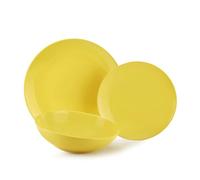 Fade carioca giallo, servizio piatti 18 pezzi in fine porcellana, qualità extra - 8016175567486