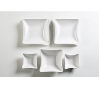 Servizio Piatti e Bowl da Tavola 16 Pezzi in Porcellana Bianca