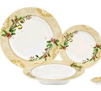 Servizio Piatti Natalizio Porcellana 18 Pezzi Agrifoglio Fade Maison Natale 2025