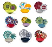 Servizio piatti Supermix porcellana decorata 18 pz completo per 6 persone