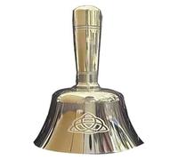Servizio portatile Chiama Campanella per il tè Cam Brass Altar Bell Mini Triple Moon Goddess Pentagram Hand Bell Loud Ringing Call Bells Hand for Wedding Christmas Dinner