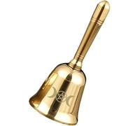 Servizio portatile Chiama Campanella per il tè Cam Brass Altar Bell Mini Triple Moon Goddess Pentagram Hand Bell Loud Ringing Call Bells Hand for Wedding Christmas Dinner