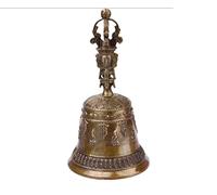 Servizio portatile Chiama Campanella per il tè Cam Classical Engraving Pattern Handheld Bell, People With Reduced Mobility Draw Attention Call Bell(Bronze,Medium)