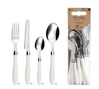 Amefa Set posate Reglisse 16 pezzi – Acciaio inox, manico in plastica bianco