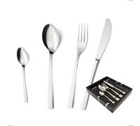 Servizio Posate 24 Pezzi LUX in acciaio inox 18/10 lucidatura a specchio 2,5 mm di spessore in confezione vetrina inox lucido